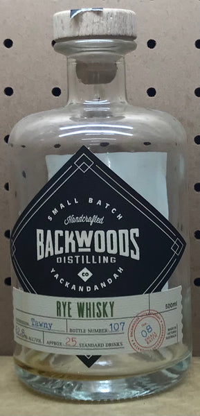 Backwoods Single Malt Rye Bottle - Empty Bottle turned into a Candle