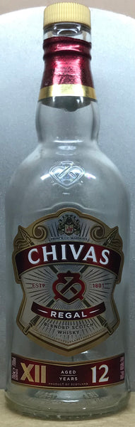 Chivas Regal 12 Year Old Small Bottle - Empty Bottle turned into a Candle