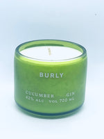 Cucumber Fragrance ~ Burleigh Cucumber Gin Candle with neck of bottle (Flower not included)