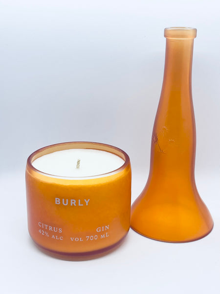 Citrus Gin Fragrance ~ Burly Gin Candle with Neck
