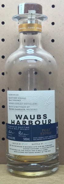 Waubs Harbor Port Storm Bottle - Empty Bottle turned into a Candle